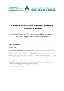 Violencia Institucional, Discursos Sociales y Derechos Humanos CLASE 1