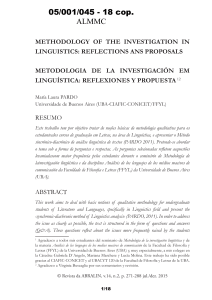 Metodología de la investigación en Lingüística