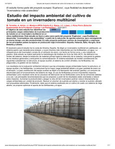 Estudio del impacto ambiental del cultivo de tomate en un invernadero multitúnel