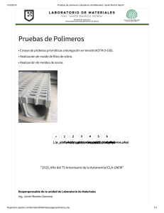 Pruebas de polimeros Laboratorio de Materiales  Javier Barros Sierra 