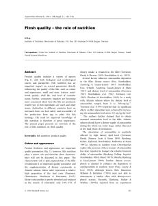flesh quality The role of nutrition