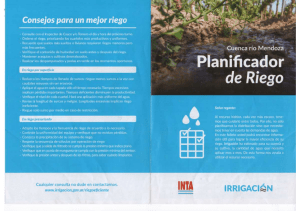 Planificador de riego Cuenca Río Mendoza