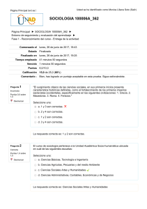 Examen de Sociolog&iacute;a UNAD: Fase 1 - Reconocimiento del Curso