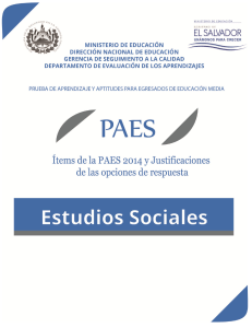 Ítems de la PAES 2014 y Justificaciones de las opciones de repuestas - Estudios Sociales