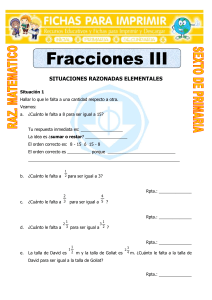 Fracciones III: Ejercicios de Razonamiento Matemático para Primaria