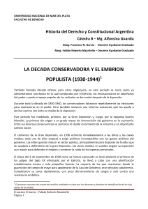 APUNTE XII LA DECADA CONSERVADORA Y EL EMBRION POPULISTA
