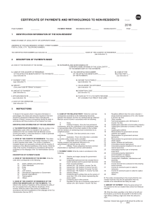 Certificate of Payments and Withholdings to Non-residents