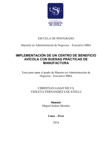 Tesis: Centro de Beneficio Av&iacute;cola con BPM - Executive MBA