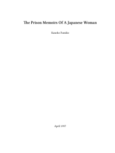 kaneko fumiko - the prison memoirs of a japanese woman (en ingles)