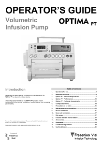 Bomba-de-infusion-Fresenius-Optima-PT- User manual