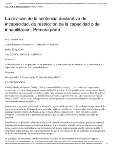 La revisión de la sentencia declarativa de incapacidad, de restricción de la capacidad o de inhabilitación. Primera parte. – AL DÍA   ARGENTINA