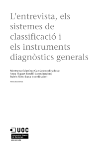 L'entrevista, els sistemes de classificació i els instruments