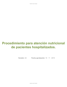 Procedimientos de Atención Nutricional. HUSVP