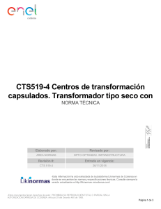 CTS519-4 CENTROS DE TRANSFORMACION CAPSULADOS. TRANSFOMADOS TIPO SECO