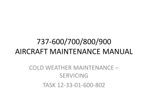 737 COLD WEATHER MAINTENANCE – SERVICING