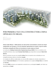 POR PRIMERA VEZ UNA CONSTRUCTORA CHINA OPERARÁ EN ISRAEL