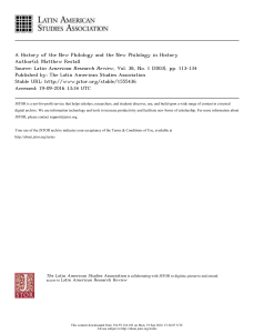 A History of the New Philology and the New Philology in History. Matthew Restall
