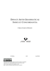 Donati Artis Grammaticae Index et Concordantia