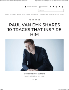 Paul van Dyk shares 10 tracks that inspire him   DJMag