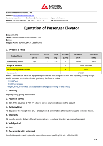 Quotation of Passenger Elevator