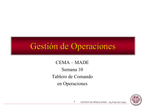 Gesti&oacute;n de Operaciones: Tablero de Comando