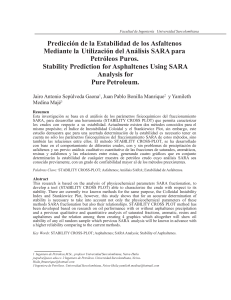 Predicción de la Estabilidad de los Asfaltenos Mediante la Utilización del Análisis SARA para Petróleos Puros