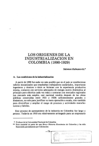 los orígenes de la industrialización en Colombia (1890-1929) 