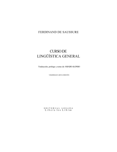 1. Curso de Linguistica General - F. de Sassure. (Unidad I.1)