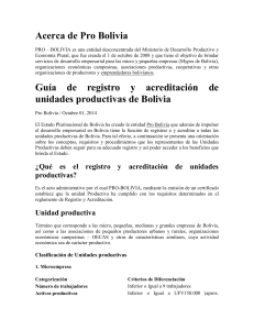 Guía de registro y acreditación de unidades productivas de Bolivia