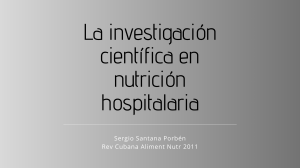 La investigación científica en nutrición hospitalaria
