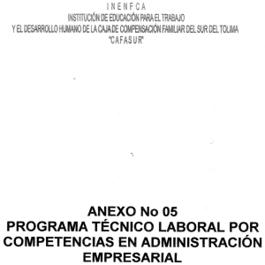 ANEXO 5 PROGRAMA TECNICO LAB. POR COMPETENCIAS EN ADM. EMPRESARIAL