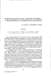 Responsabilidad Regia_Memoria Historica y Transiciones a la democracia en España