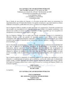 Ley 698 Registros Público de Nicaragua