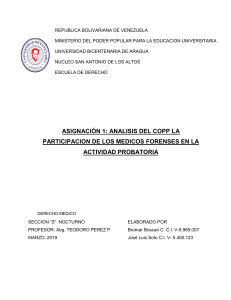 ANALSIIS DEL CODIGO ORGAANCO PROCESAL PENAL Y LOS MEDICOS FORENSES
