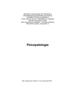 Monografia psicopatologia