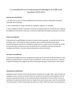 La contradicción en el comportamiento ideológico en el MJC zona Querétaro 2015