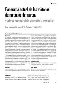 Panorama actual de los Metodos de Medicion de Marcas y Valor de Marca