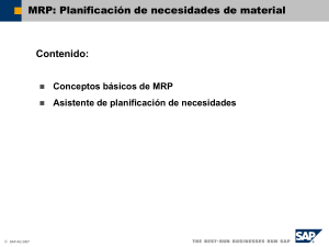MRP Planificación de necesidades de material