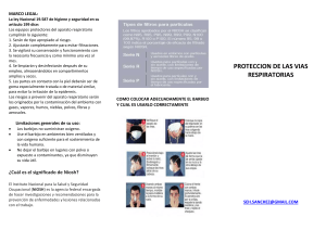 TRIPTICO DE CAPACITACION EN PROTECCION RESPIRATORIA. LEGISLACION ARGENTINA.