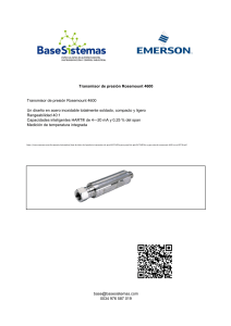 Transmisor presión Rosemount 4600