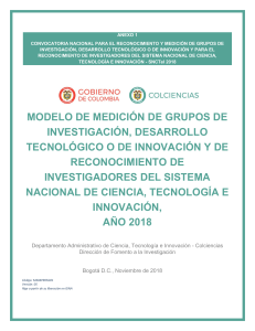 4. anexo 1. documento conceptual del modelo de reconocimiento y medicion de grupos de investigacion 2018