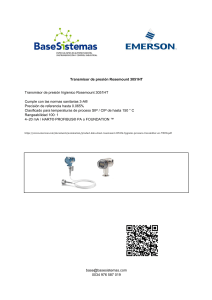 Transmisor presión Rosemount 3051HT