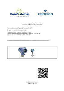 Transmisor presión Rosemount 2090F