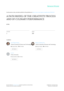A PATH MODEL OF THE CREATIVITY PROCESS AND OF CULINARY PERFORMANCE