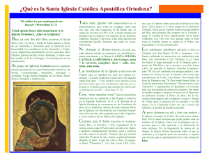 Dosier - Qué es la Santa Iglesia Católica Apostólica Ortodoxa