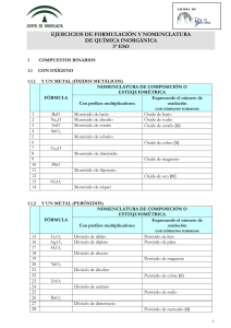 3º ESO Ejercicios de formulación y nomenclatura
