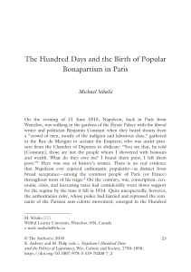 Hundred Days Birth Popular Bonapartism