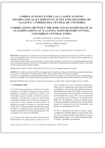 CORRELACIONES ENTRE LAS CLASIFICACIONES GEOMECÁNICAS Q Y RMR EN EL TUNEL EXPLORATORIO DE LA LINEA, CORDILLERA CENTRAL DE COLOMBIA - PDF