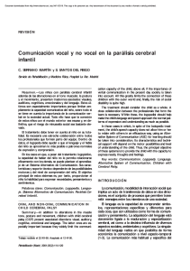 Comunicación vocal y no vocal en la parálisis cerebral - C. SERRANO MARTÍN y S. SANTOS DEL RIEGO