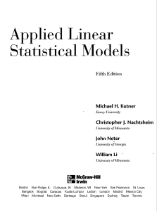 Applied Linear Statistical Models Fifth